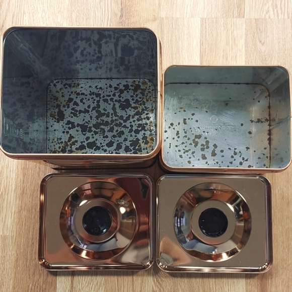 Lincoln Beautyware kitchen tins (Sugar, Tea) in copper color - Picture 7 of 8